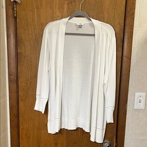 Terra & Sky Women's Cream Open-Front Cardigan